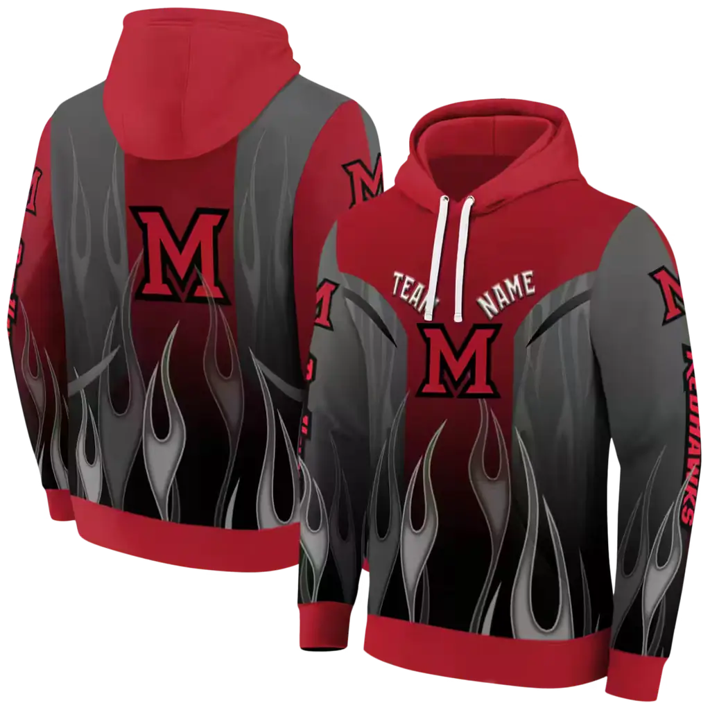 customized miami redhawks flame design red hoodie fashion forward customized miami redhawks flame design red hoodie fashion forward