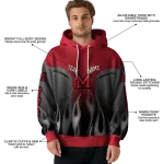 customized miami redhawks flame design red hoodie best selling