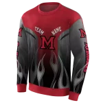 customized miami redhawks flame design red hoodie best selling