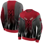 customized miami redhawks flame design red hoodie best selling