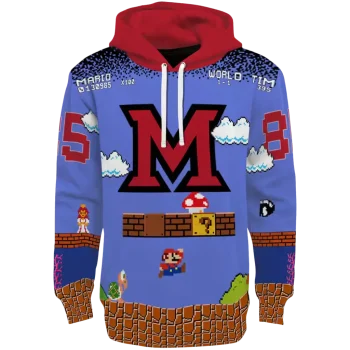 customized miami redhawks mario blue black hoodie best selling
