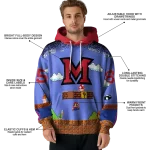 customized miami redhawks mario blue black hoodie best selling
