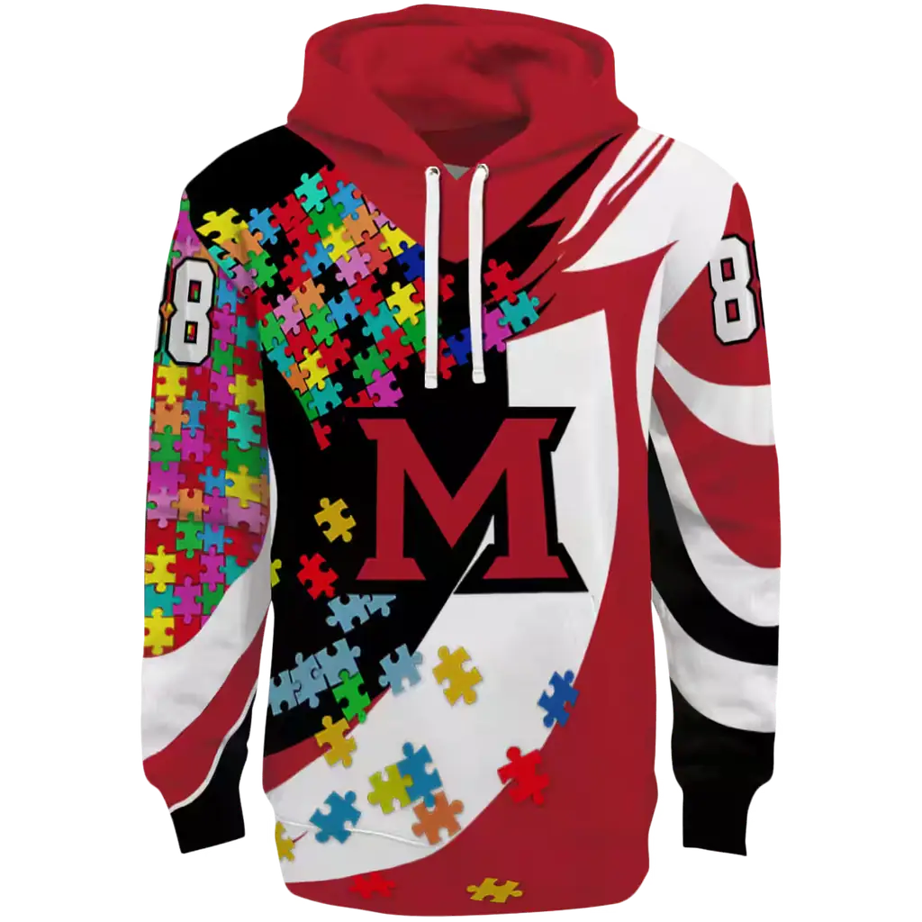 customized miami redhawks puzzle pieces red hoodie best selling customized miami redhawks puzzle pieces red hoodie best selling