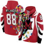 customized miami redhawks puzzle pieces red hoodie best selling