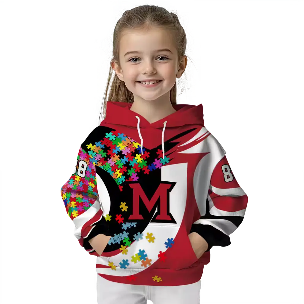 customized miami redhawks puzzle pieces red hoodie top rated customized miami redhawks puzzle pieces red hoodie top rated