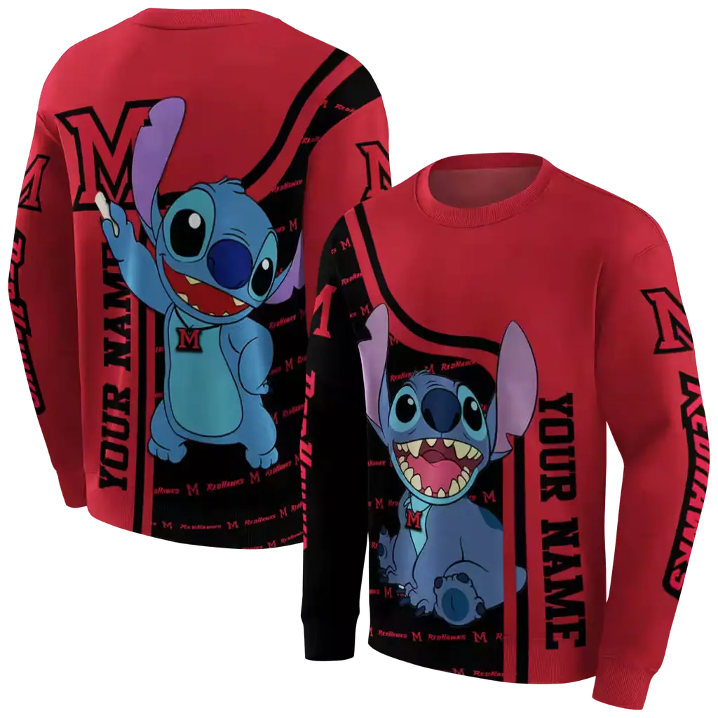 customized miami redhawks stitch red hoodie premium grade customized miami redhawks stitch red hoodie premium grade