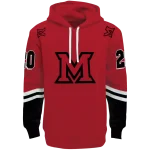 customized miami redhawks striped sleeves red hoodie best selling