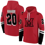 customized miami redhawks striped sleeves red hoodie best selling