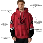 customized miami redhawks striped sleeves red hoodie best selling