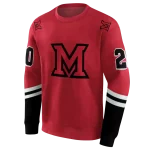 customized miami redhawks striped sleeves red hoodie best selling