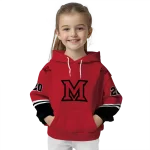 customized miami redhawks striped sleeves red hoodie best selling