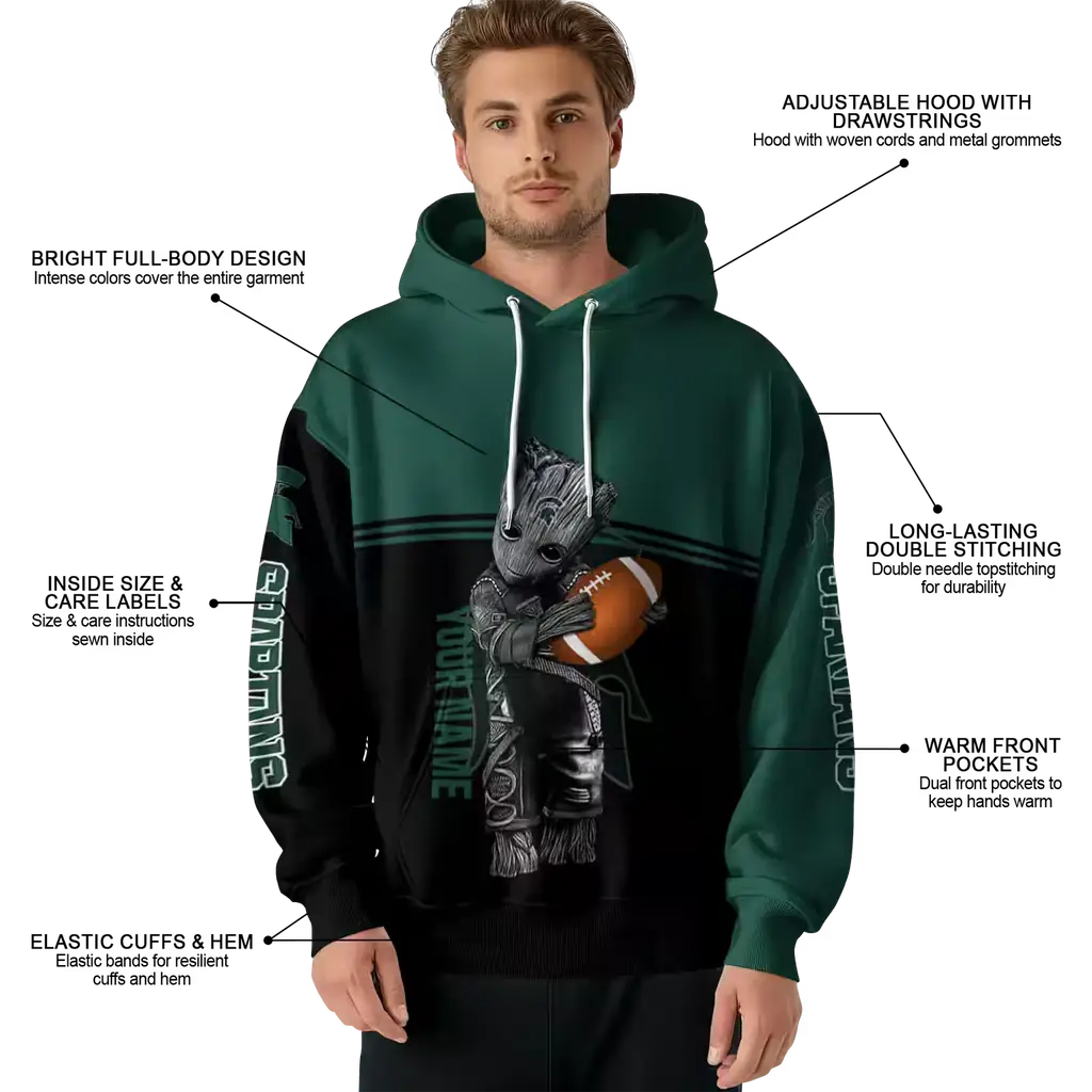 customized michigan state spartans baby groot green black hoodie latest model customized michigan state spartans baby groot green black hoodie latest model