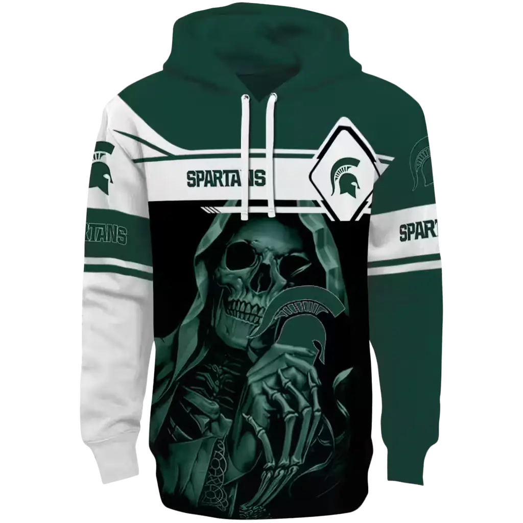 customized michigan state spartans grim reaper green black hoodie best selling customized michigan state spartans grim reaper green black hoodie best selling