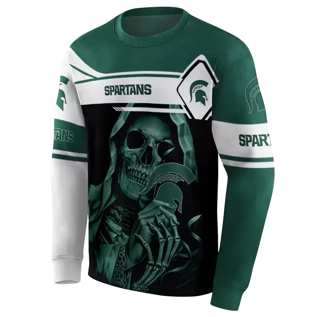 customized michigan state spartans grim reaper green black hoodie new arrival customized michigan state spartans grim reaper green black hoodie new arrival