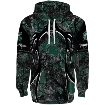 customized michigan state spartans hunting theme green black hoodie best selling