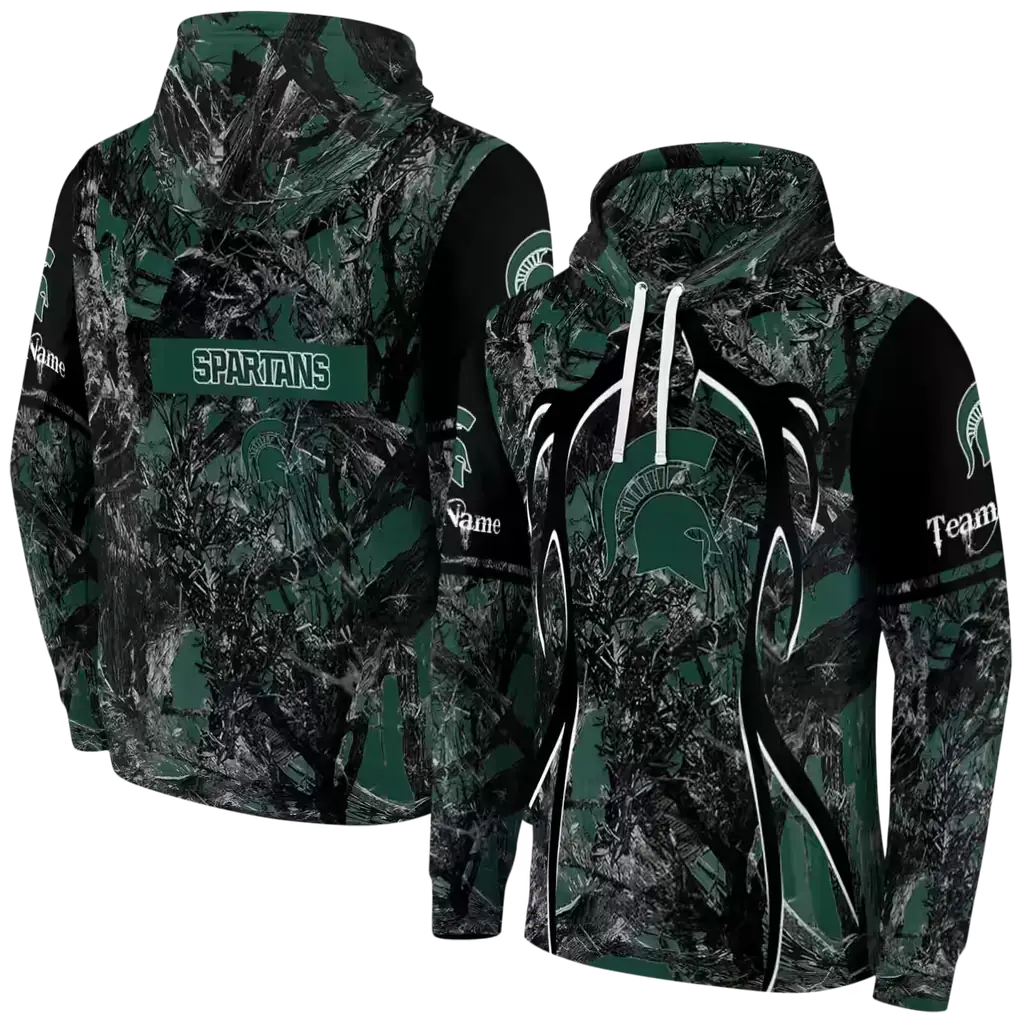customized michigan state spartans hunting theme green black hoodie fashion forward customized michigan state spartans hunting theme green black hoodie fashion forward