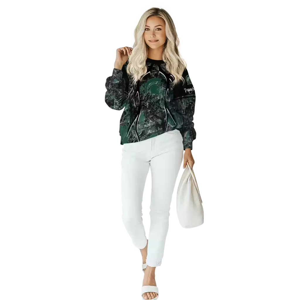 customized michigan state spartans hunting theme green black hoodie trendy customized michigan state spartans hunting theme green black hoodie trendy