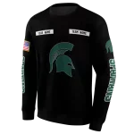 customized michigan state spartans punisher skull black hoodie best selling