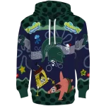 customized michigan state spartans spongebob patrick star green navy hoodie best selling