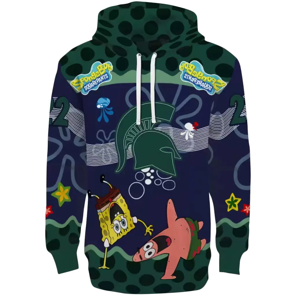 customized michigan state spartans spongebob patrick star green navy hoodie best selling customized michigan state spartans spongebob patrick star green navy hoodie best selling