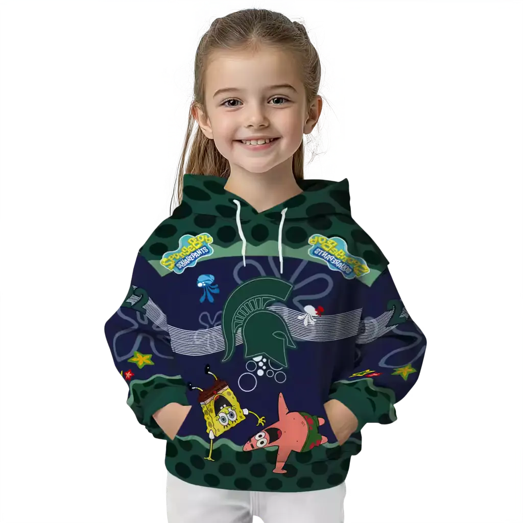 customized michigan state spartans spongebob patrick star green navy hoodie top rated customized michigan state spartans spongebob patrick star green navy hoodie top rated