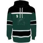 customized michigan state spartans striped pattern green hoodie best selling