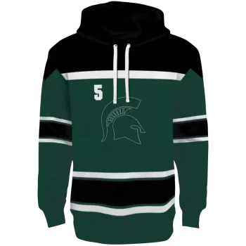 customized michigan state spartans striped pattern green hoodie best selling