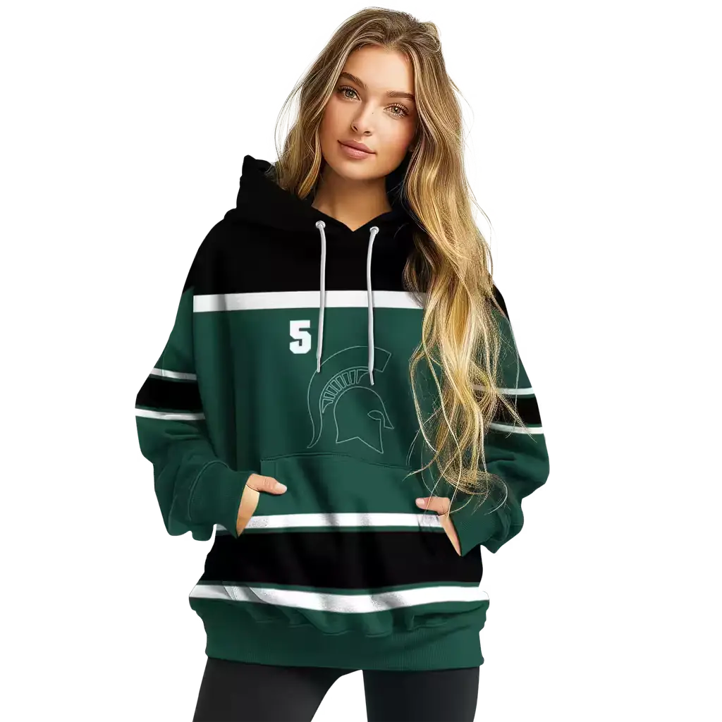 customized michigan state spartans striped pattern green hoodie high quality customized michigan state spartans striped pattern green hoodie high quality