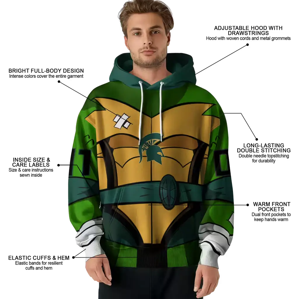 customized michigan state spartans superhero armor green hoodie latest model customized michigan state spartans superhero armor green hoodie latest model
