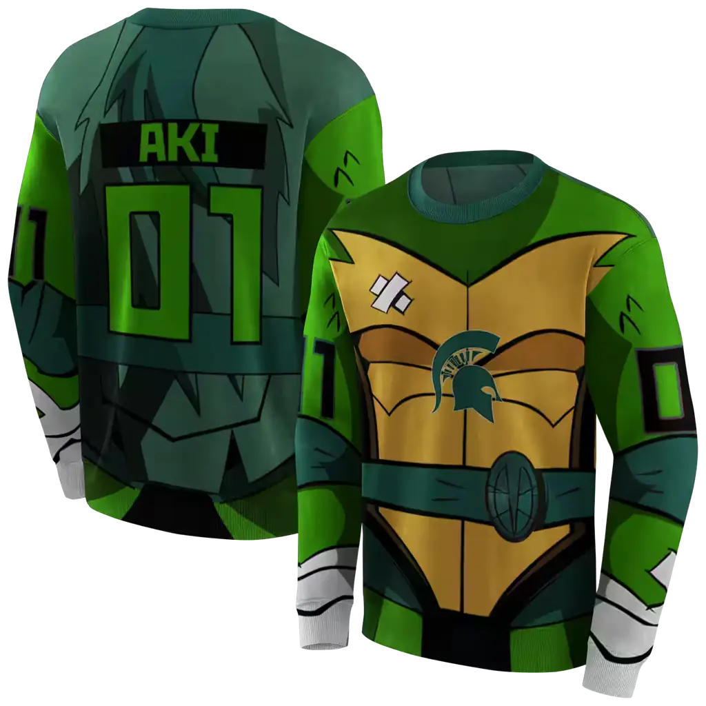 customized michigan state spartans superhero armor green hoodie premium grade customized michigan state spartans superhero armor green hoodie premium grade