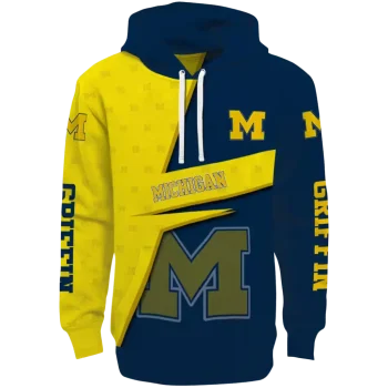 customized michigan wolverines abstract shape blue hoodie best selling