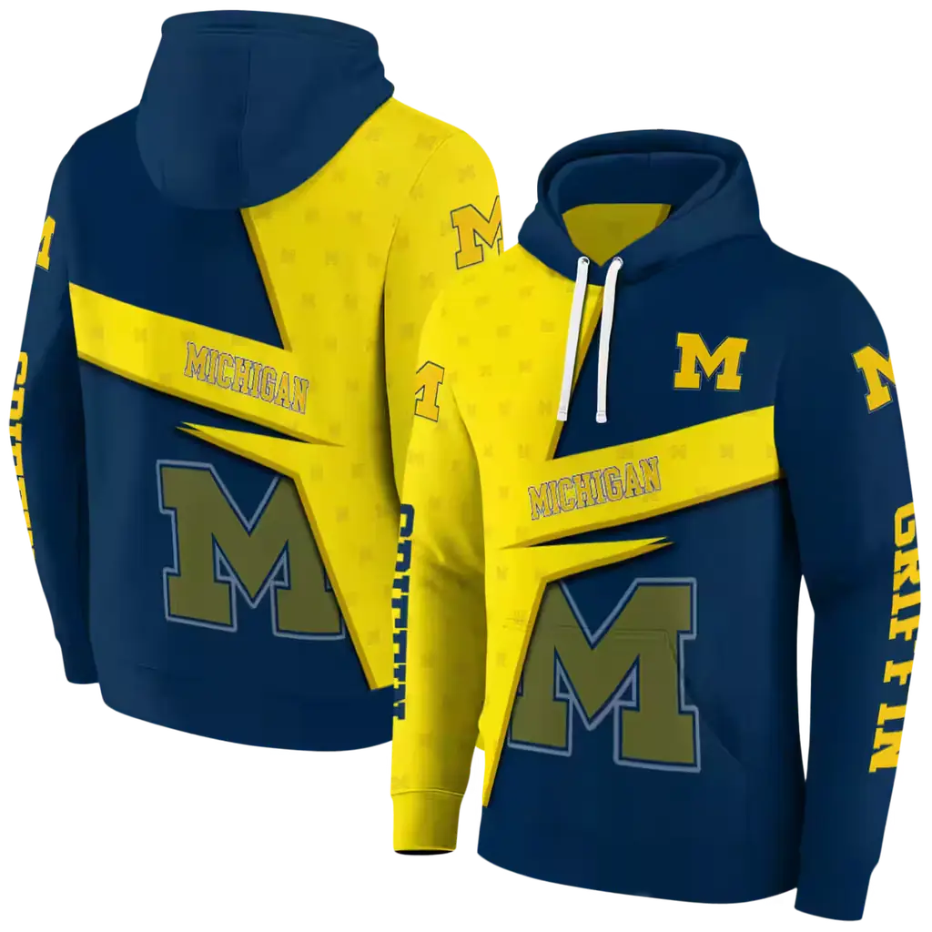 customized michigan wolverines abstract shape blue hoodie fashion forward customized michigan wolverines abstract shape blue hoodie fashion forward