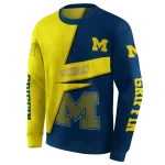 customized michigan wolverines abstract shape blue hoodie best selling