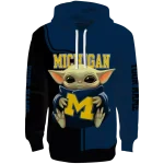 customized michigan wolverines baby yoda blue black hoodie best selling
