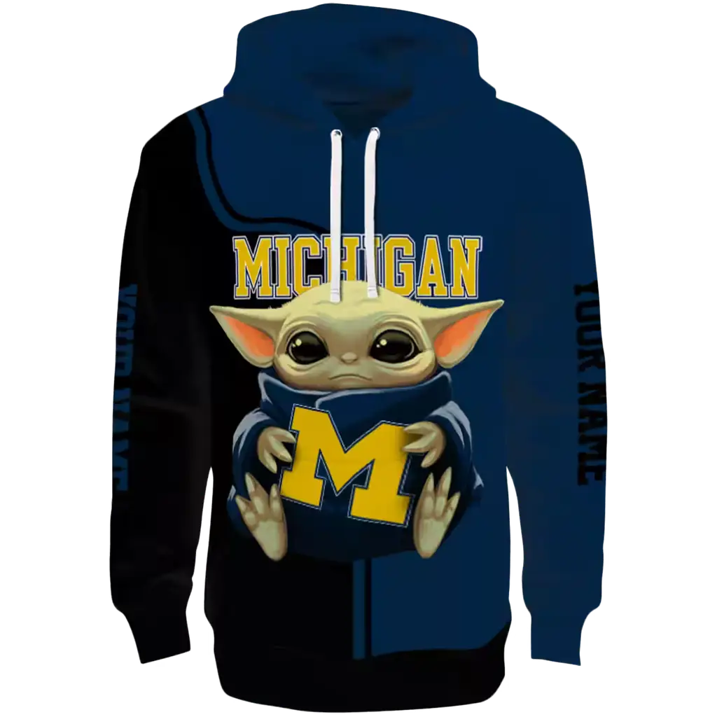 customized michigan wolverines baby yoda blue black hoodie best selling customized michigan wolverines baby yoda blue black hoodie best selling