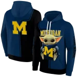 customized michigan wolverines baby yoda blue black hoodie best selling
