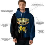 customized michigan wolverines baby yoda blue black hoodie best selling