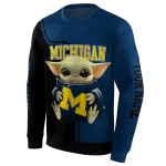 customized michigan wolverines baby yoda blue black hoodie best selling