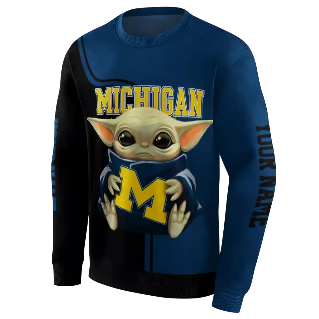 customized michigan wolverines baby yoda blue black hoodie new arrival customized michigan wolverines baby yoda blue black hoodie new arrival
