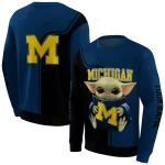 customized michigan wolverines baby yoda blue black hoodie best selling