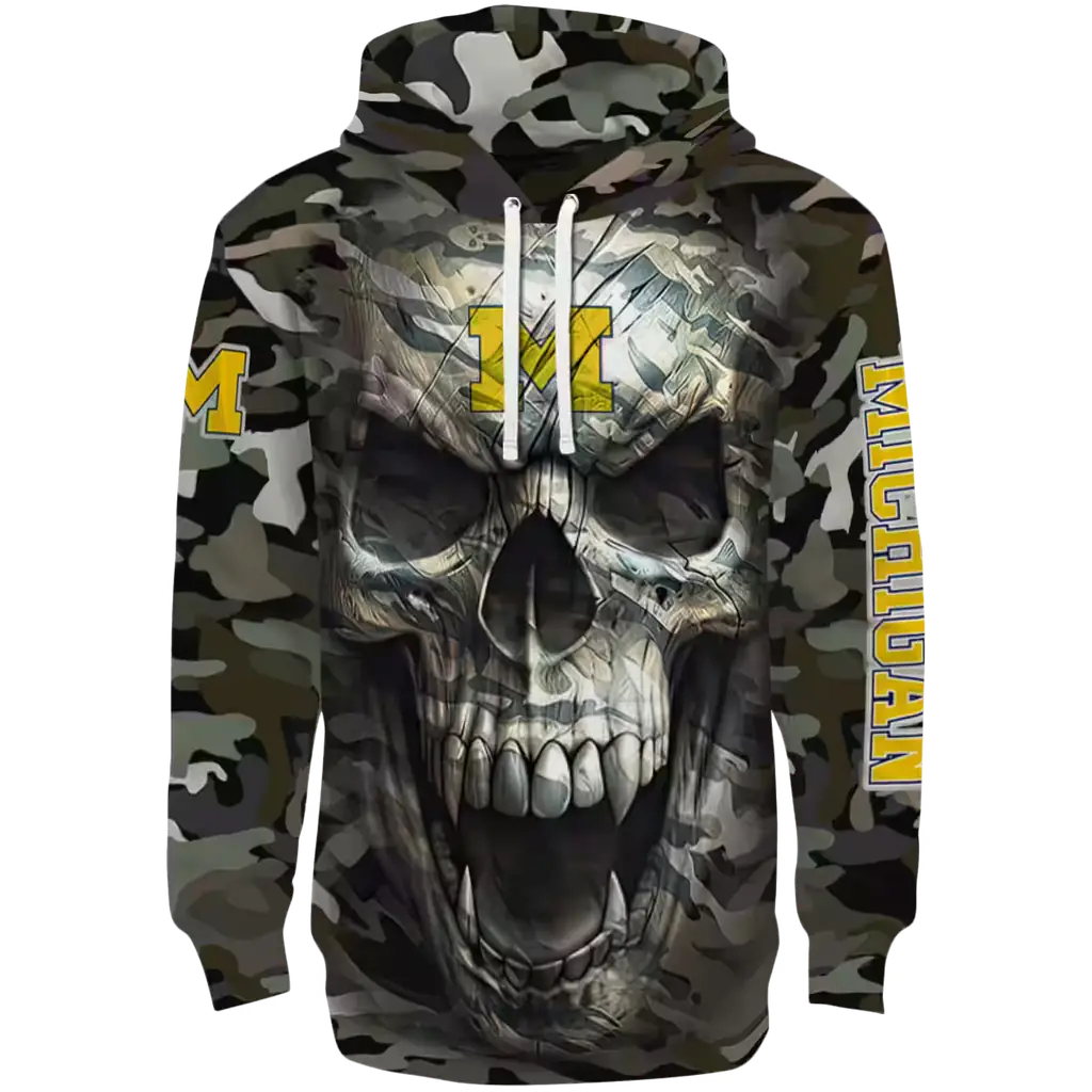 customized michigan wolverines camo skull hoodie best selling customized michigan wolverines camo skull hoodie best selling