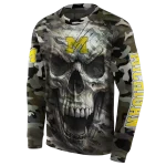 customized michigan wolverines camo skull hoodie best selling