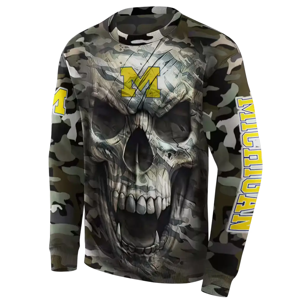 customized michigan wolverines camo skull hoodie new arrival customized michigan wolverines camo skull hoodie new arrival