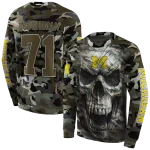 customized michigan wolverines camo skull hoodie best selling
