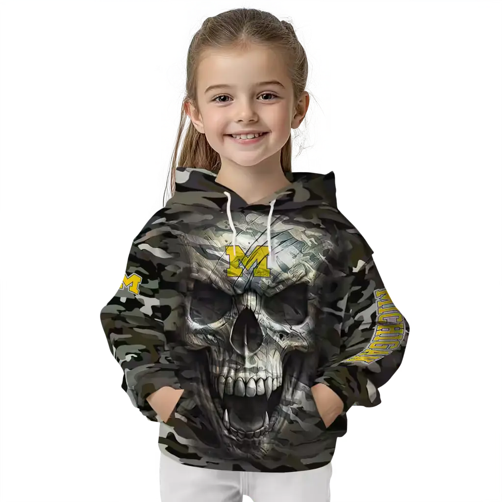 customized michigan wolverines camo skull hoodie top rated customized michigan wolverines camo skull hoodie top rated