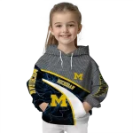 customized michigan wolverines hexagonal mesh blue black gray hoodie best selling