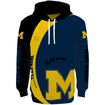 customized michigan wolverines minimalist design blue black hoodie best selling