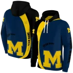 customized michigan wolverines minimalist design blue black hoodie best selling
