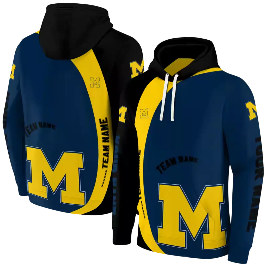 customized michigan wolverines minimalist design blue black hoodie fashion forward customized michigan wolverines minimalist design blue black hoodie fashion forward