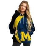 customized michigan wolverines minimalist design blue black hoodie best selling